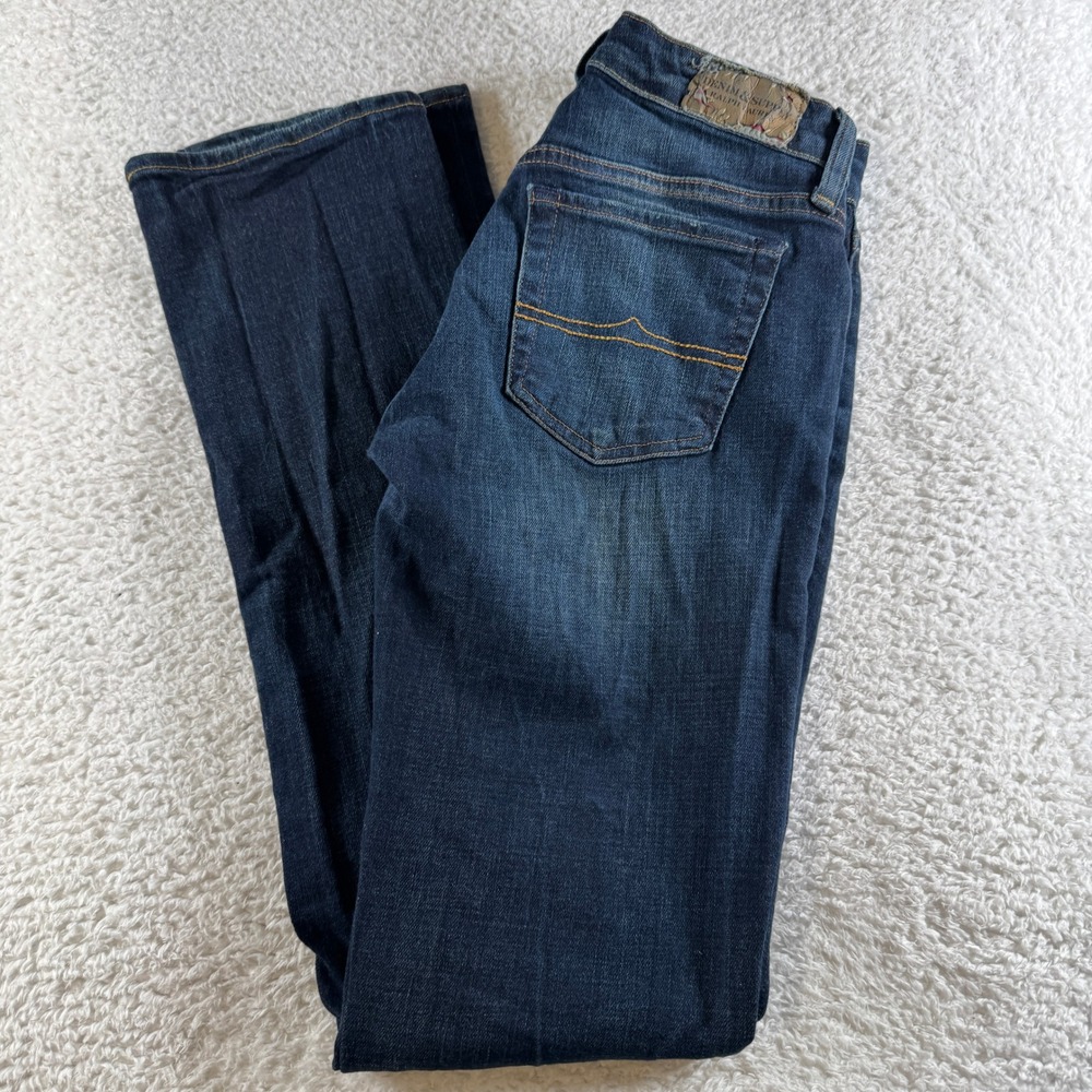 Lucky Brand Straight Jeans Womens 27x32 Blue Excellent Dark Wash Stretch Denim